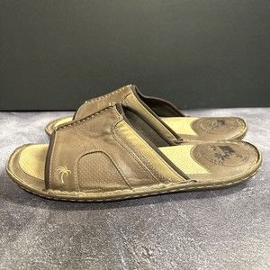 Margaritaville Soles Of The Tropics Mens Size 10 Brown Slide On Sandal.
